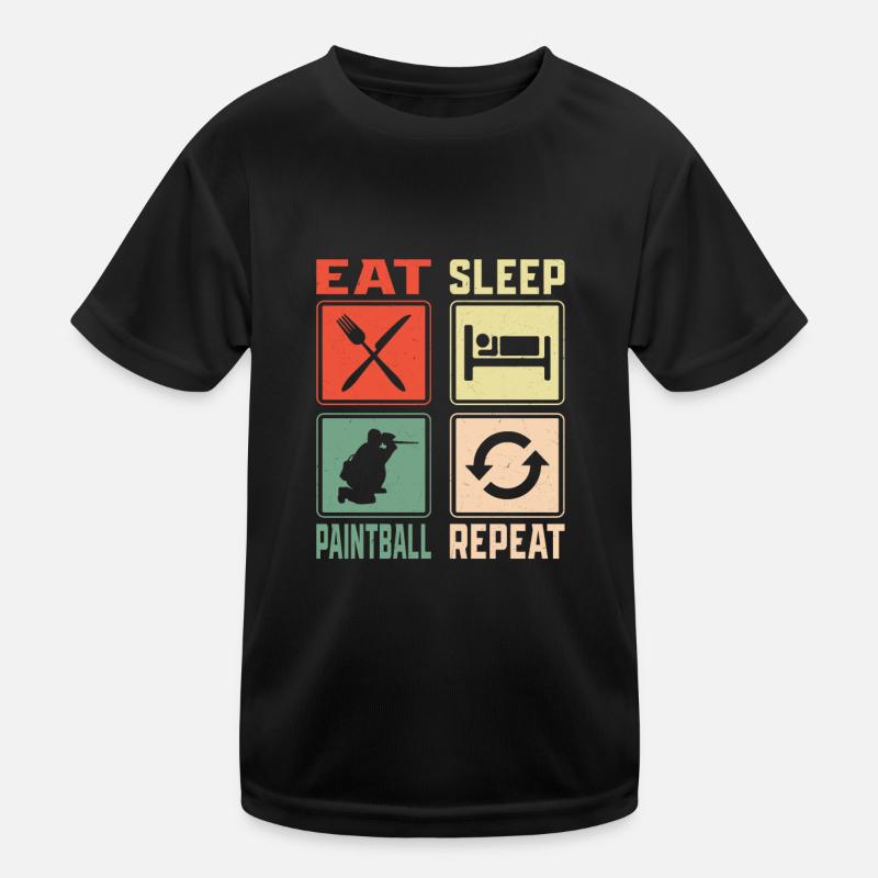 Eat Sleep Paintball Repeat Paintballer Tactical Pl Kids Functional T-Shirt