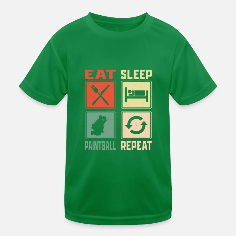 Eat Sleep Paintball Repeat Paintballer Tactical Pl Kids Functional T-Shirt