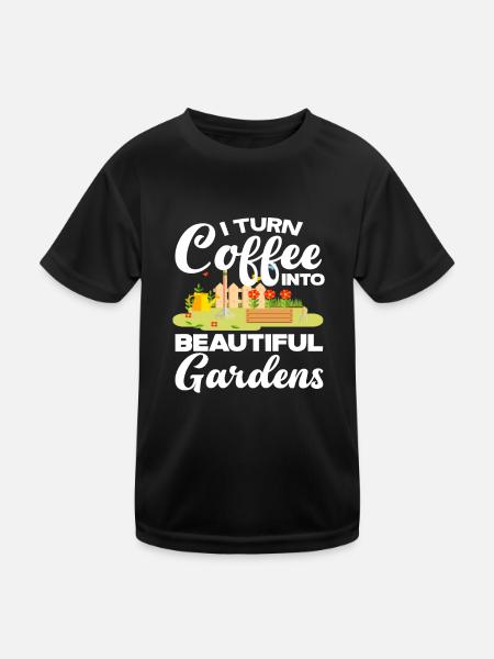 Landschaftsgärtner Kaffee - Kinder Funktions-T-Shirt - Schwarz - Vorne