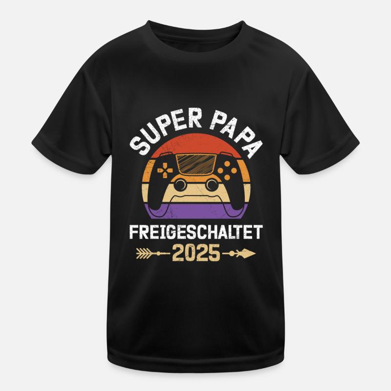 Dad-to-be SUPER DAD UNLOCKED Kids Functional T-Shirt