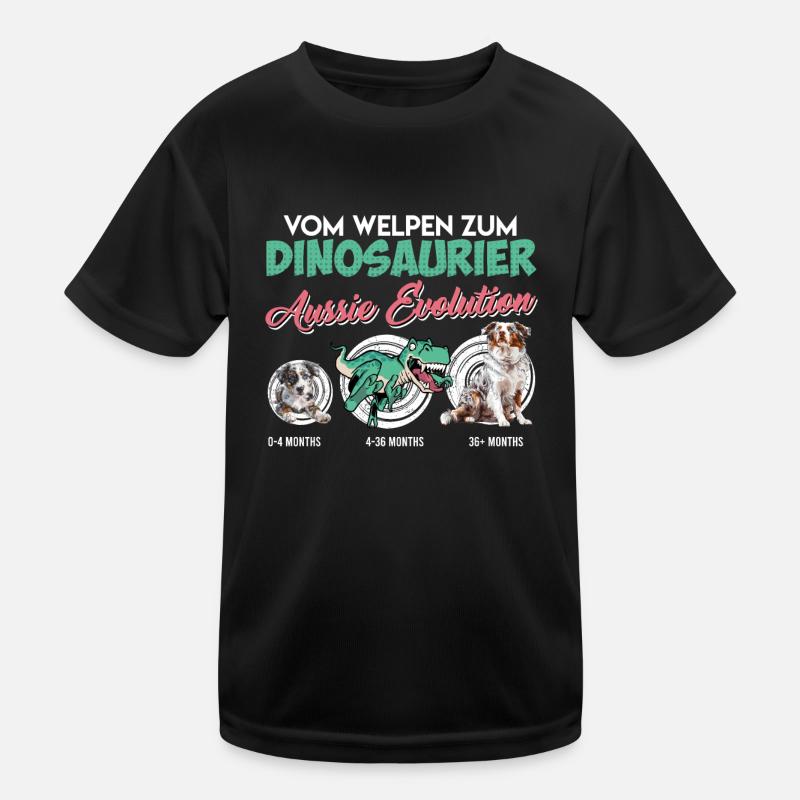 Aussie VOM WELPEN ZUM DINOSAURER AUSSIE EVOLUTION Kinder Funktions-T-Shirt