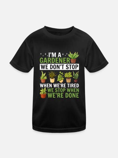 Paysagiste Jardinier Drôle de jardinage - T-shirt sport Enfant - noir - Devant