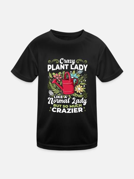 Plante folle dame Jardinière Fille - T-shirt sport Enfant - noir - Devant