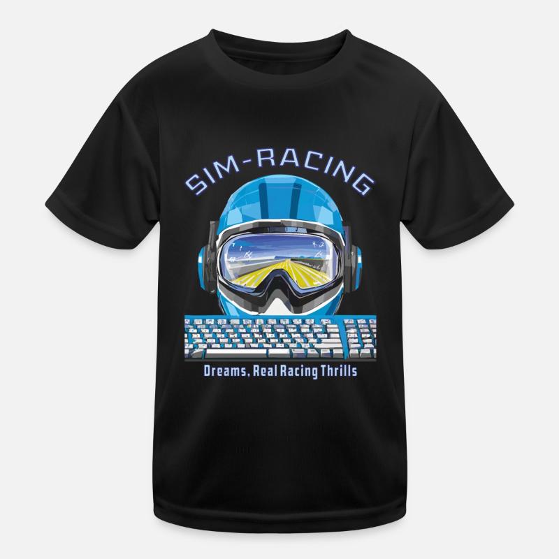 SIM RACING Dreams, Real Racing Thrills Kinder Funktions-T-Shirt
