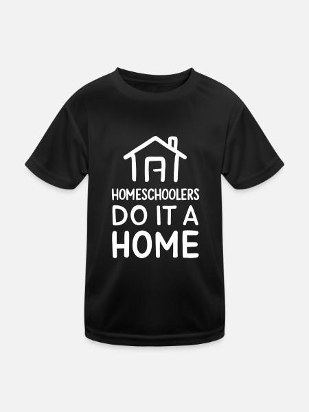 Homeschool Mom Dad Family Life Community Journey - Kids Functional T-Shirt - black - Front