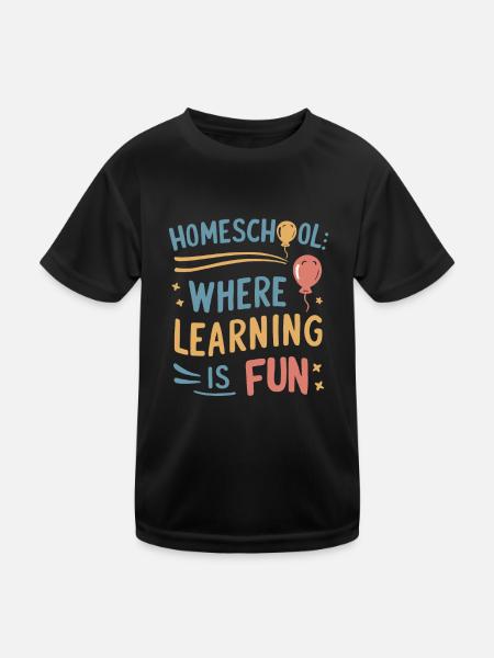 Homeschool Mom Dad Family Life Community Journey - Kids Functional T-Shirt - black - Front
