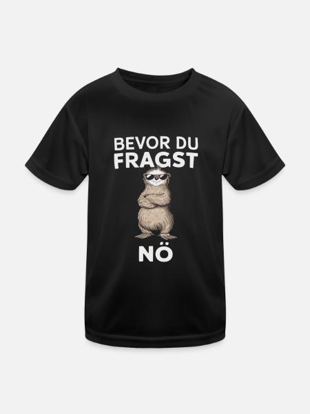 Humoristique - Avant que vous ne demandiez, non - Cool et effronté - T-shirt sport Enfant - noir - Devant