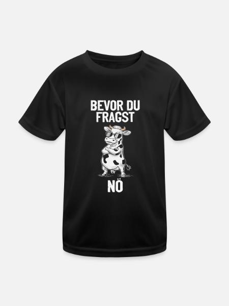 Humoristique - Avant que vous ne demandiez, non - Cool et effronté - T-shirt sport Enfant - noir - Devant