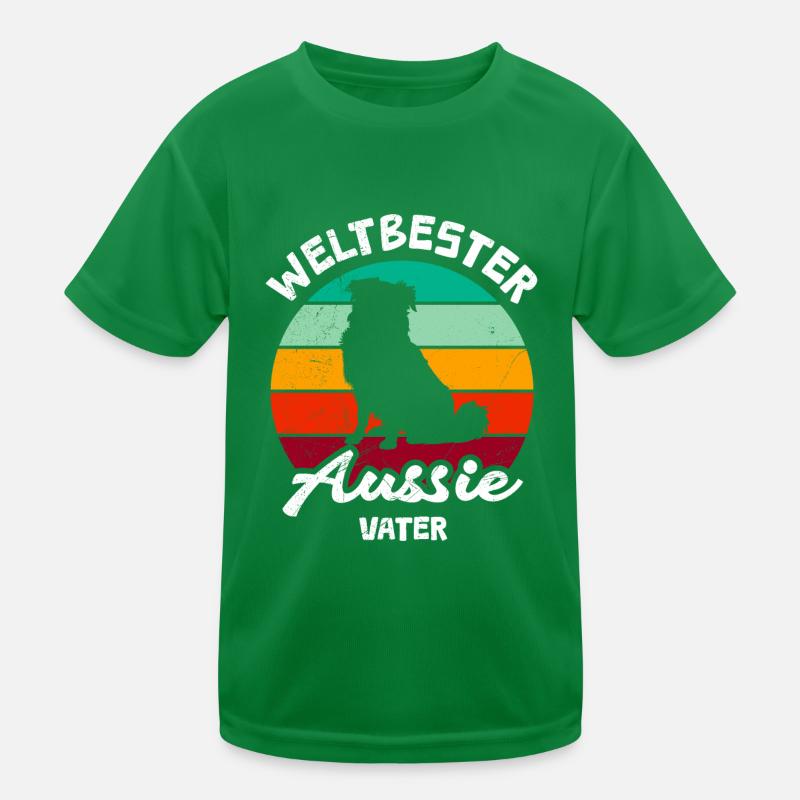 Aussie WORLD'S BEST AUSTRALIAN SHEPHERD DAD Kids Functional T-Shirt