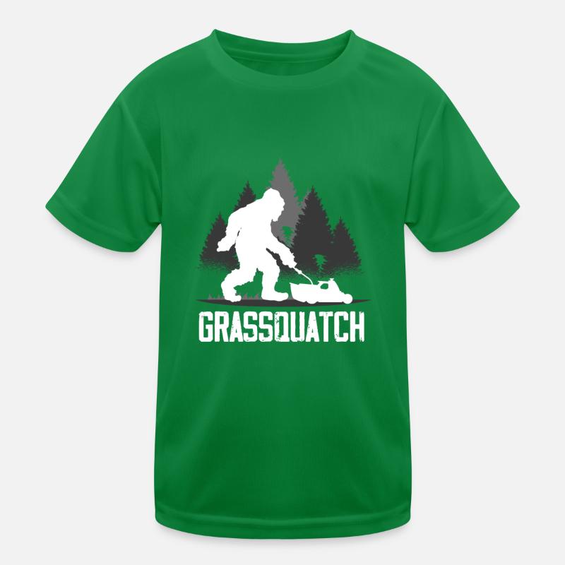 Landscaper Bigfoot Lawn Mowing Kids Functional T-Shirt