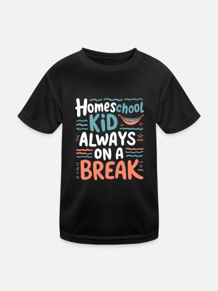Homeschool Mom Dad Family Life Community Journey - Kids Functional T-Shirt - black - Front