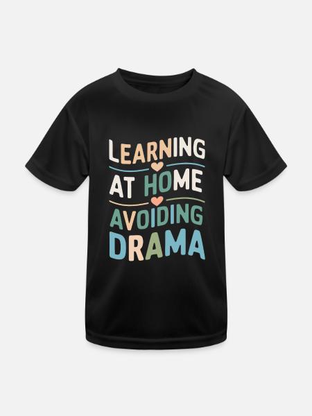 Homeschool Mom Dad Family Life Community Journey - Kids Functional T-Shirt - black - Front