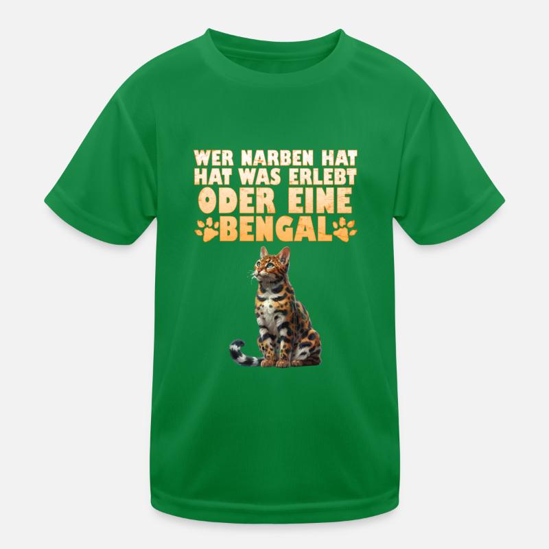 Bengalkatze WER NARBEN HAT HAT WAS ERLEBT ODER Kinder Funktions-T-Shirt