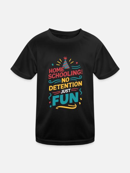 Homeschool Mom Dad Family Life Community Journey - Kids Functional T-Shirt - black - Front