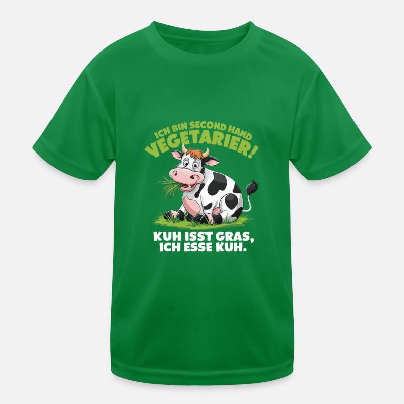 I'm Second Hand Vegetarian Cow Eats Grass I Kids Functional T-Shirt