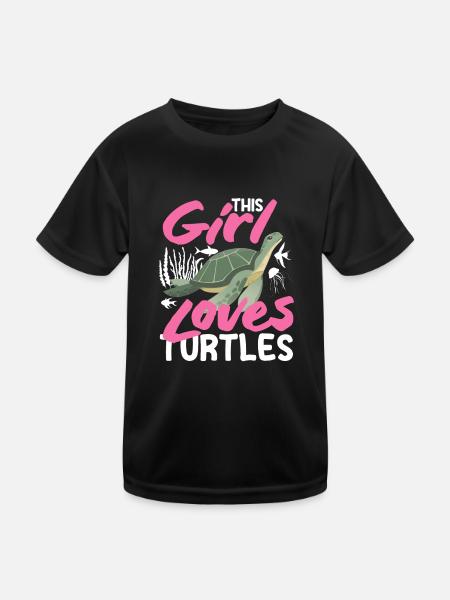 Schildkröte Meeresschildkröte Geschenk - Kinder Funktions-T-Shirt - Schwarz - Vorne