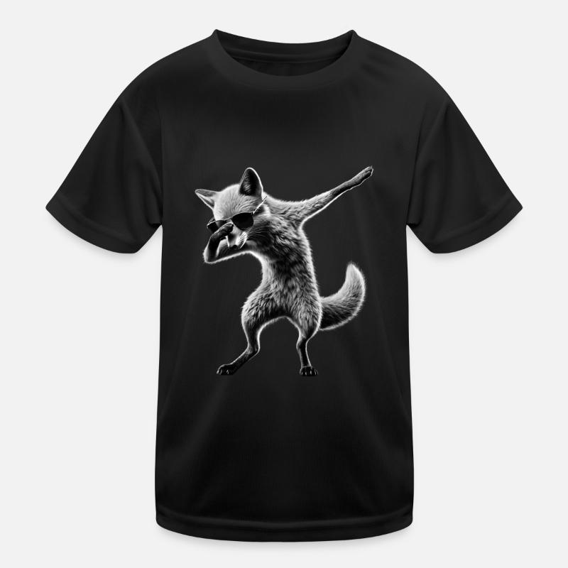 Funny Dabbing Fox Dance Animal Lover Dab Kids Functional T-Shirt