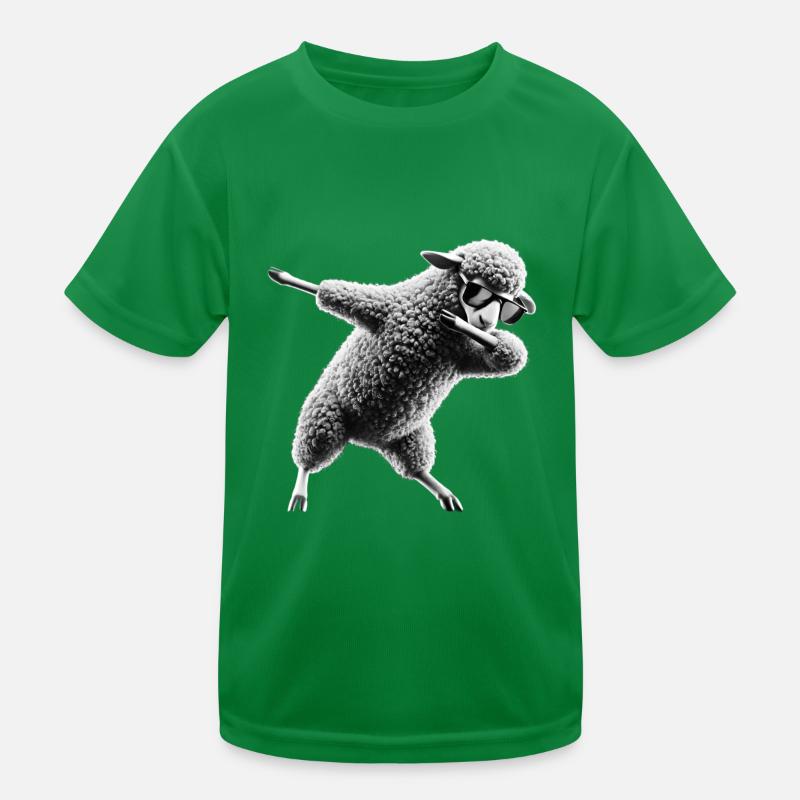 Funny Dabbing Sheep Dancing Animal Lover Dab Kids Functional T-Shirt