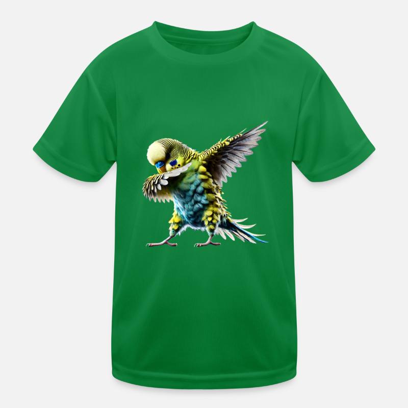 Drôle Dabbing Perruche Oiseau Amoureux des animaux T-shirt sport Enfant