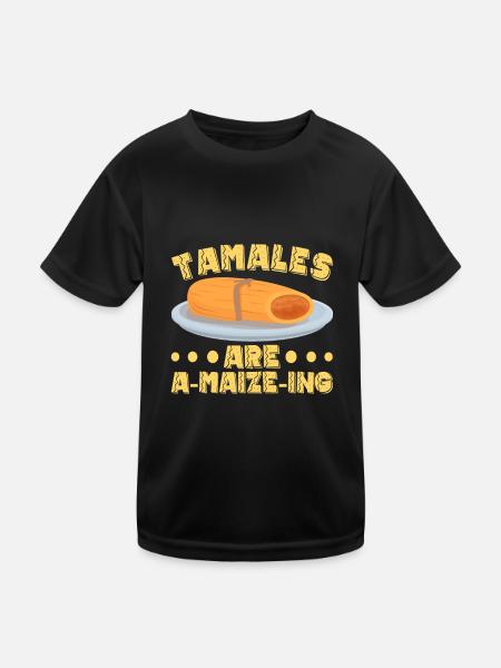 Tamale Mexikanisches Essen Tamale Liebhaber - Kinder Funktions-T-Shirt - Schwarz - Vorne