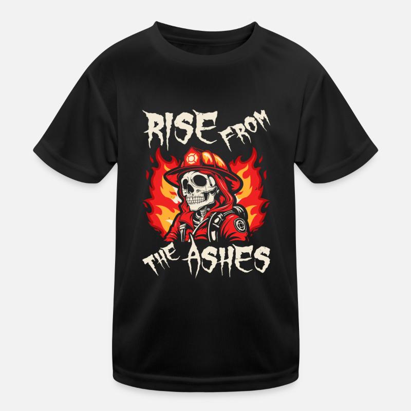 Firefighter Skeleton Kids Functional T-Shirt