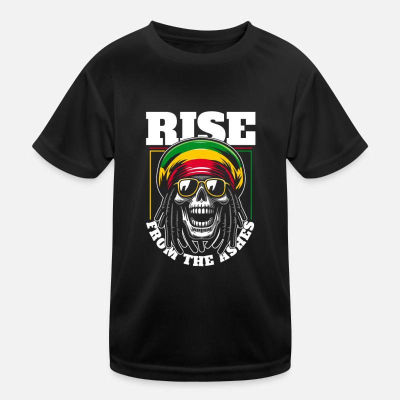 Reggae Schädel Kinder Funktions-T-Shirt