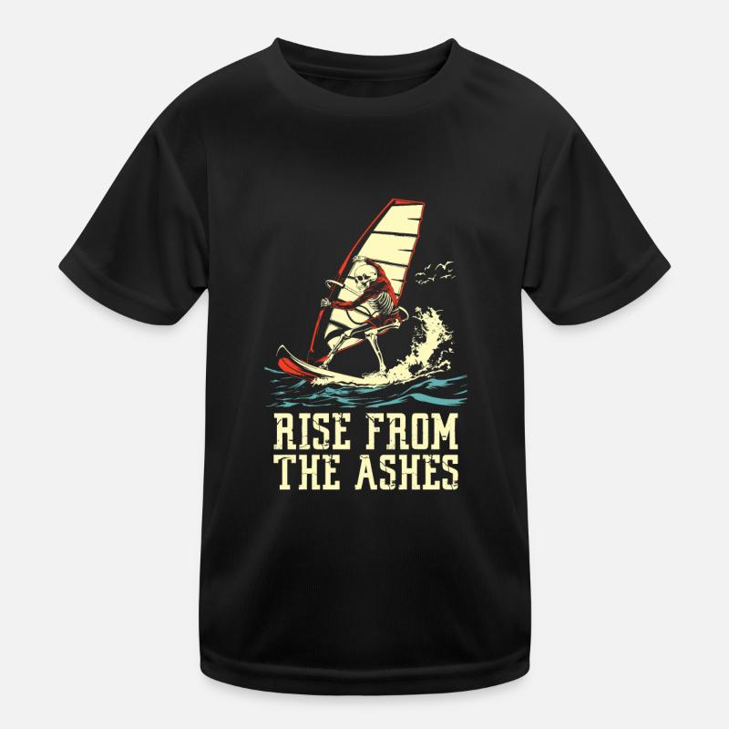 Windsurfen Windsurfer Skelett Kinder Funktions-T-Shirt