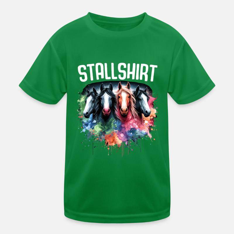 Pferde Stall Geschenk Gbeurtstag Reiten Kinder Funktions-T-Shirt