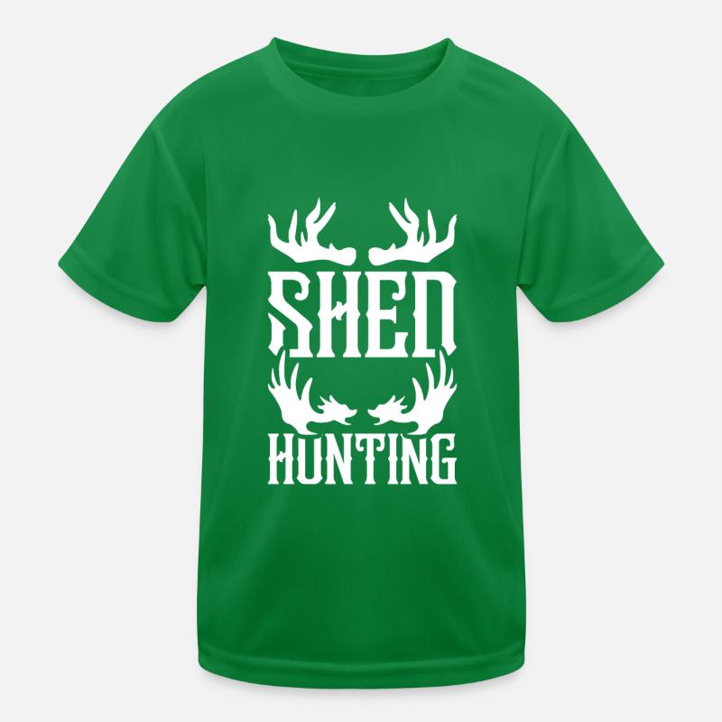 Geweihjagd Geweih Jäger Jagt Jagdtrophäe Kinder Funktions-T-Shirt