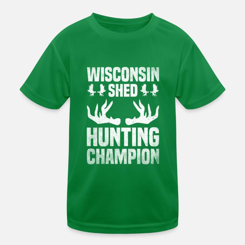 Geweihjagd Geweih Jäger Jagt Jagdtrophäe Kinder Funktions-T-Shirt