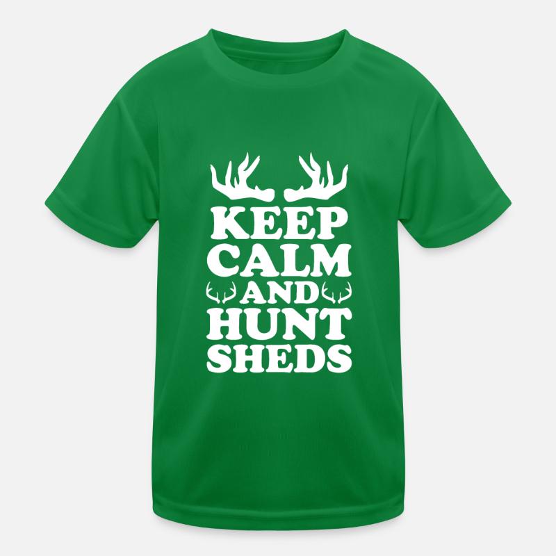 Geweihjagd Geweih Jäger Jagt Jagdtrophäe Kinder Funktions-T-Shirt