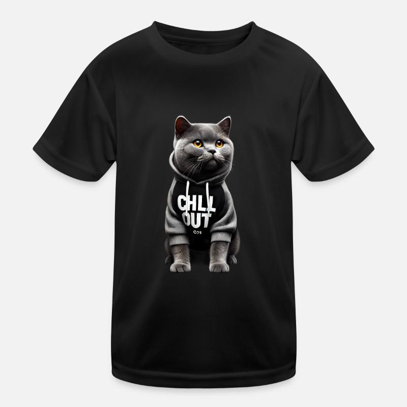 Lustige Britisch Kurzhaar Chill Out Katze Chillen Kinder Funktions-T-Shirt
