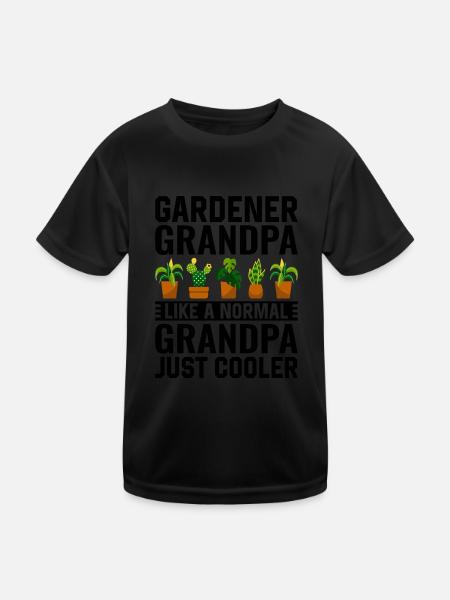 Jardinier Papi comme un Papi normal juste plus frais - T-shirt sport Enfant - noir - Devant
