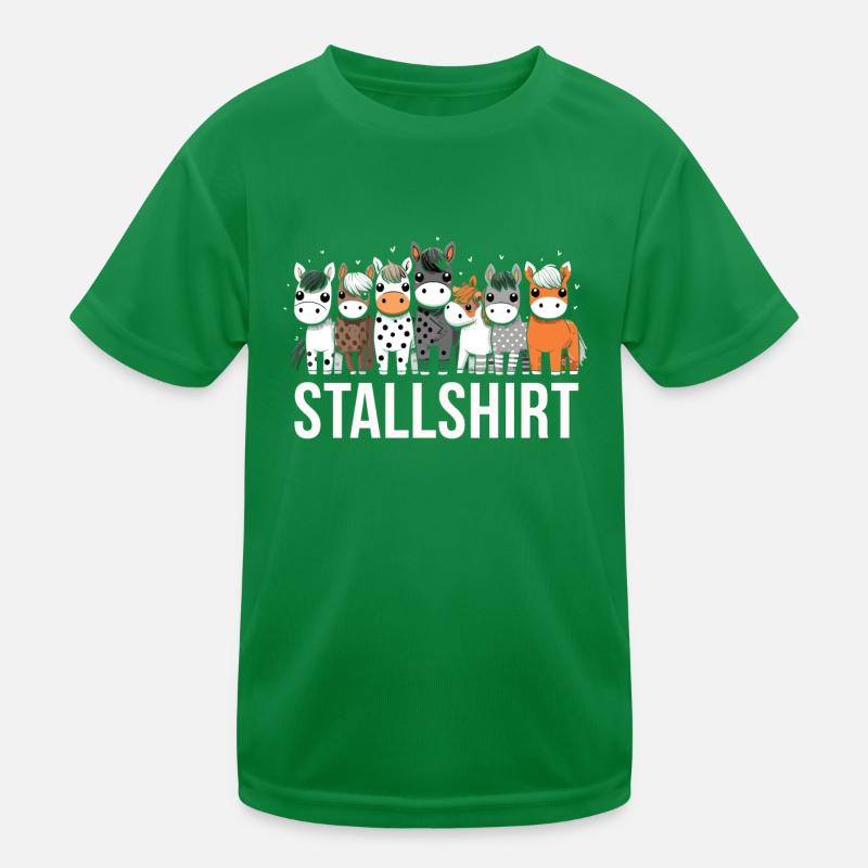 Pferde Stall Geschenk Gbeurtstag Reiten Kinder Funktions-T-Shirt