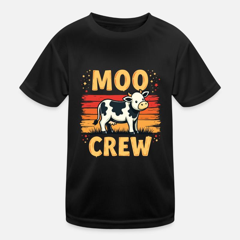Kühe Muh Kuh Moo Rindvieh Milchkuh Milchbauer Kinder Funktions-T-Shirt
