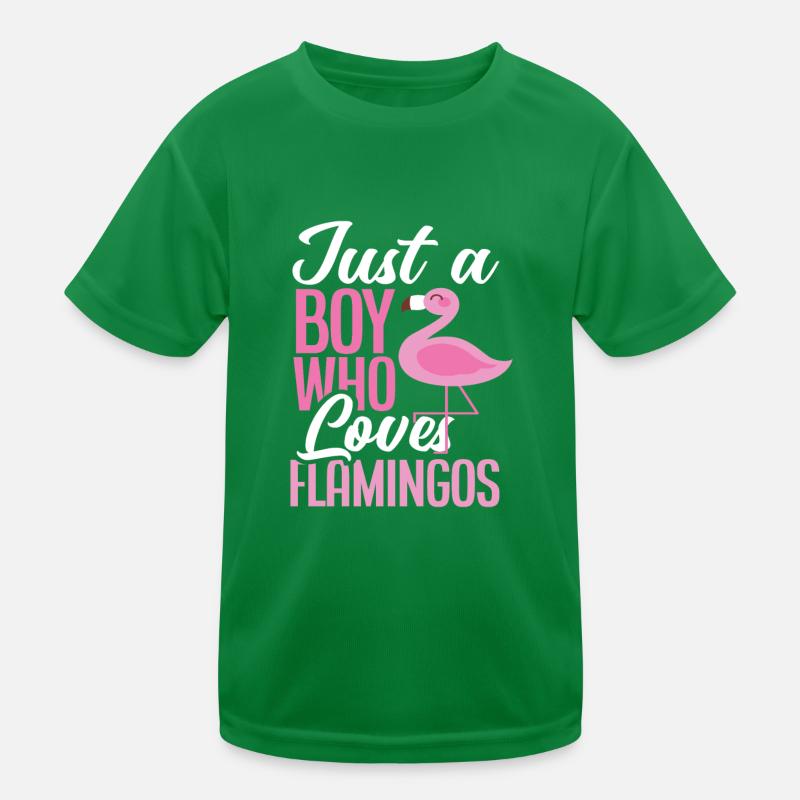 Flamingo Junge Liebt Tier Kinder Funktions-T-Shirt