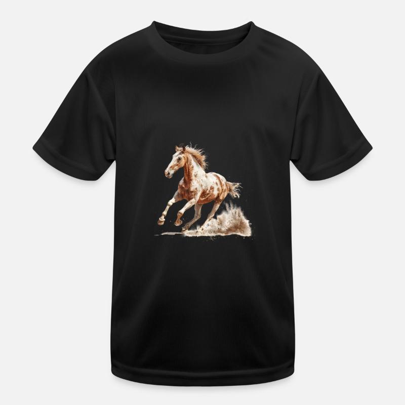 Galop dynamique cheval brun T-shirt sport Enfant