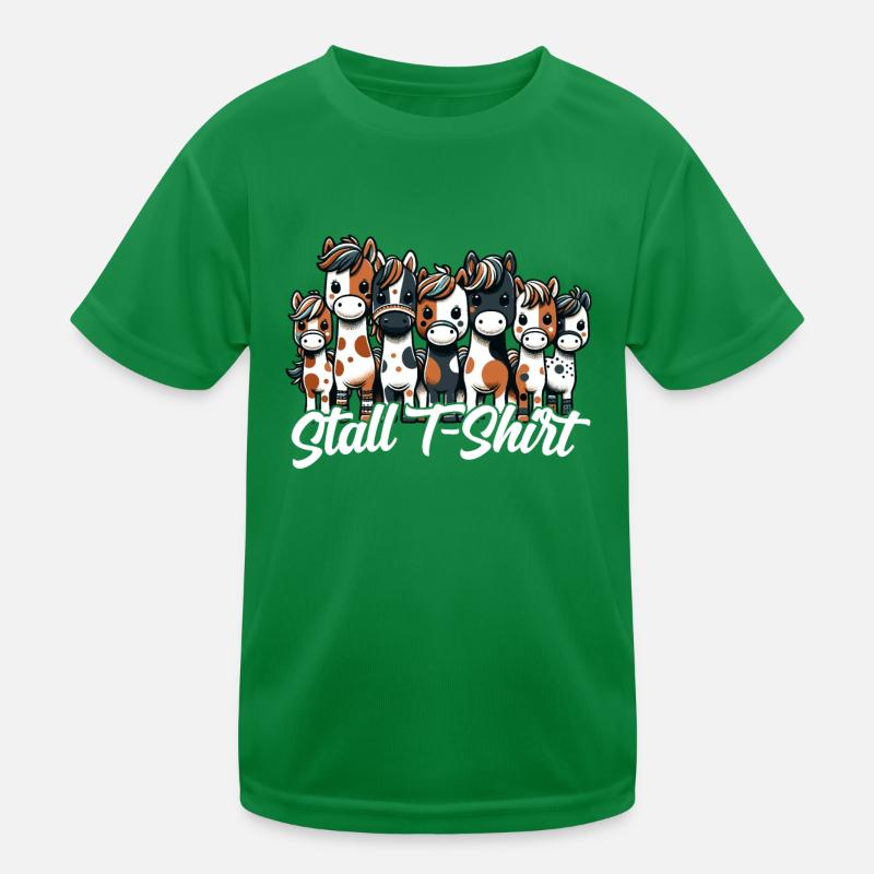 Pferde Stall Geschenk Gbeurtstag Reiten Kinder Funktions-T-Shirt