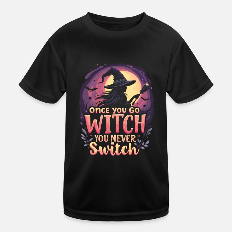 Halloween Witch Costume Witch Broom Kids Functional T-Shirt