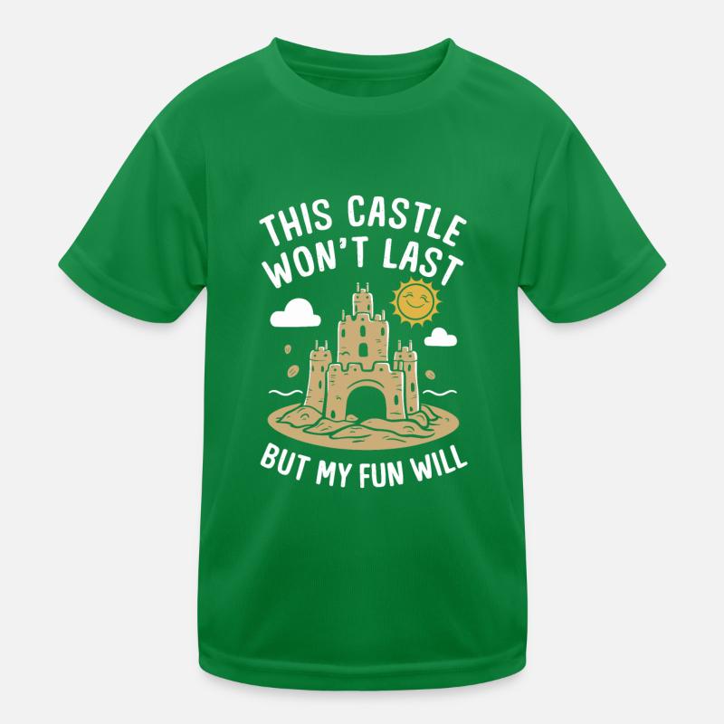 Art créatif des châteaux de sable sur la plage | Sculptures T-shirt sport Enfant
