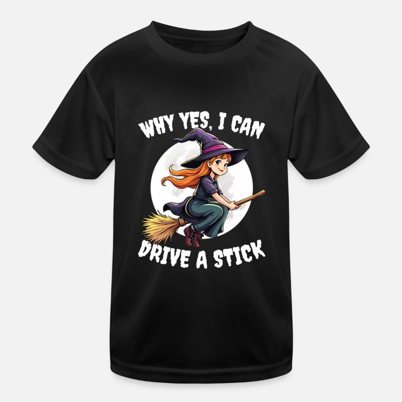 Halloween Witch Costume Witch Broom Kids Functional T-Shirt