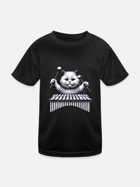 Vibraphon Vibraphonist - Kinder Funktions-T-Shirt - Schwarz - Vorne