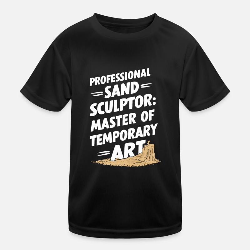 Professional sand sculptors on the beach at the Kids Functional T-Shirt
