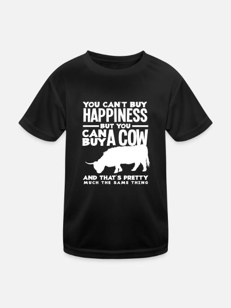 Du Kannst Kein Glück Kaufen Aber Eine HochlandKuh - Kinder Funktions-T-Shirt - Schwarz - Vorne