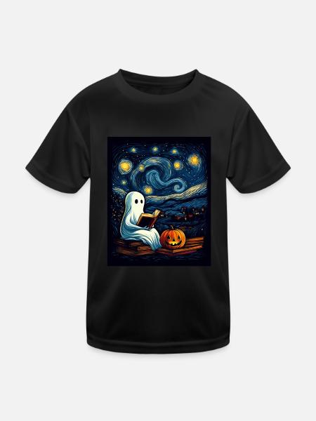 Cadeau d’Halloween Femmes Hommes Enfants Décoration - T-shirt sport Enfant - noir - Devant
