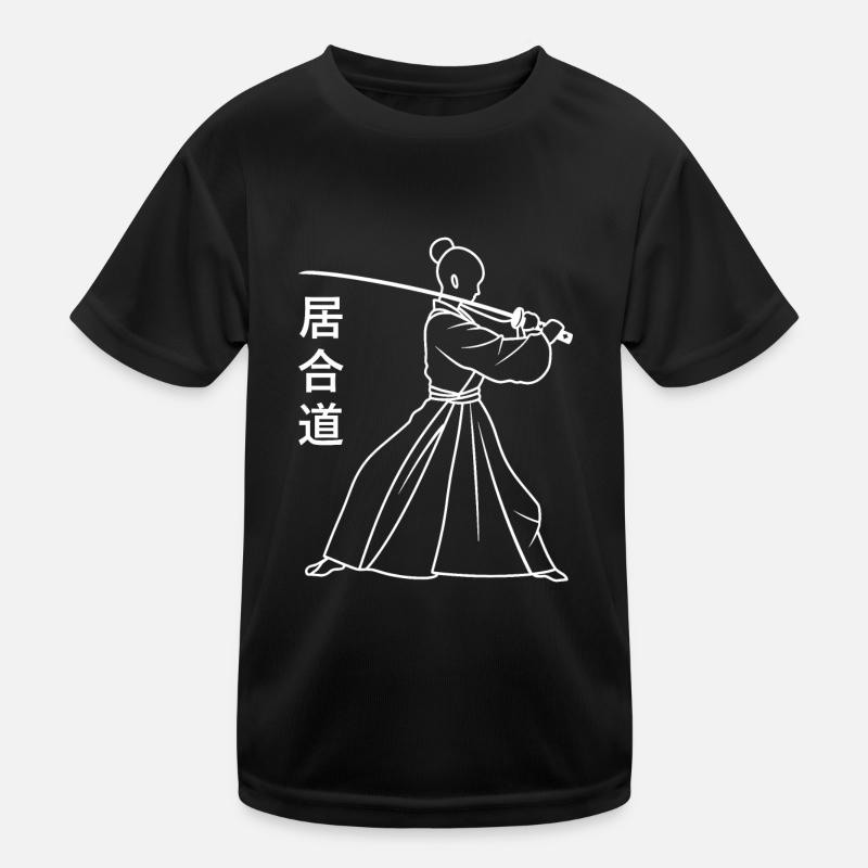 iaido - Kids Functional T-Shirt - black