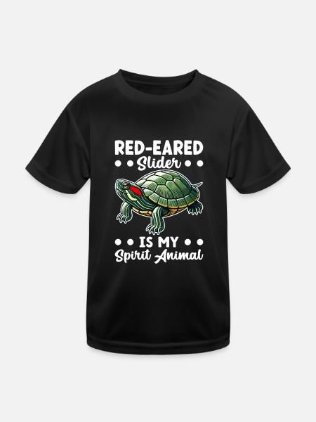 Turtle Red-eared Turtle - Kids Functional T-Shirt - black - Front