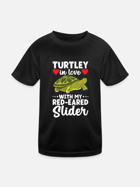 Turtle Red-eared Turtle - Kids Functional T-Shirt - black - Front