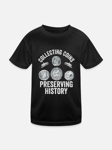 History Keeper: The Coin Collection Legacy - Kinder Funktions-T-Shirt - Schwarz - Vorne