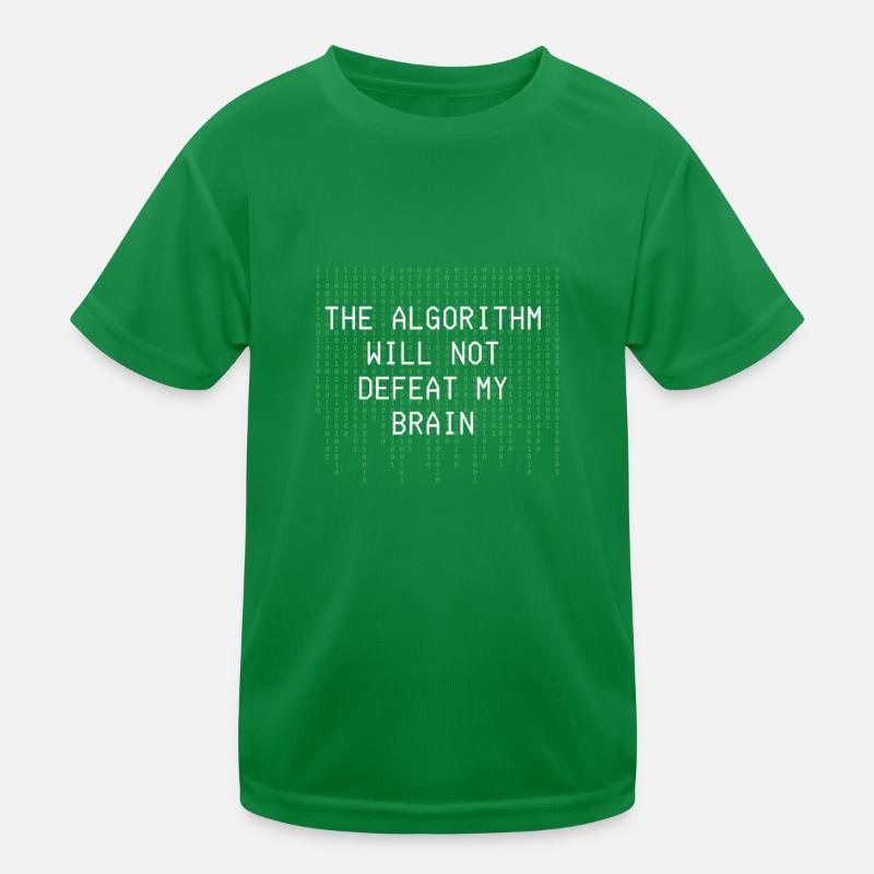 The Algorithm Will Not Defeat My Brain Binary Kids Functional T-Shirt